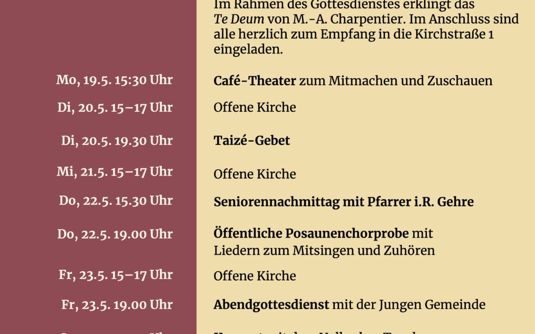 Festwoche 250-Jahre St.-Moritz-Kirche + Wiedereinweihung
